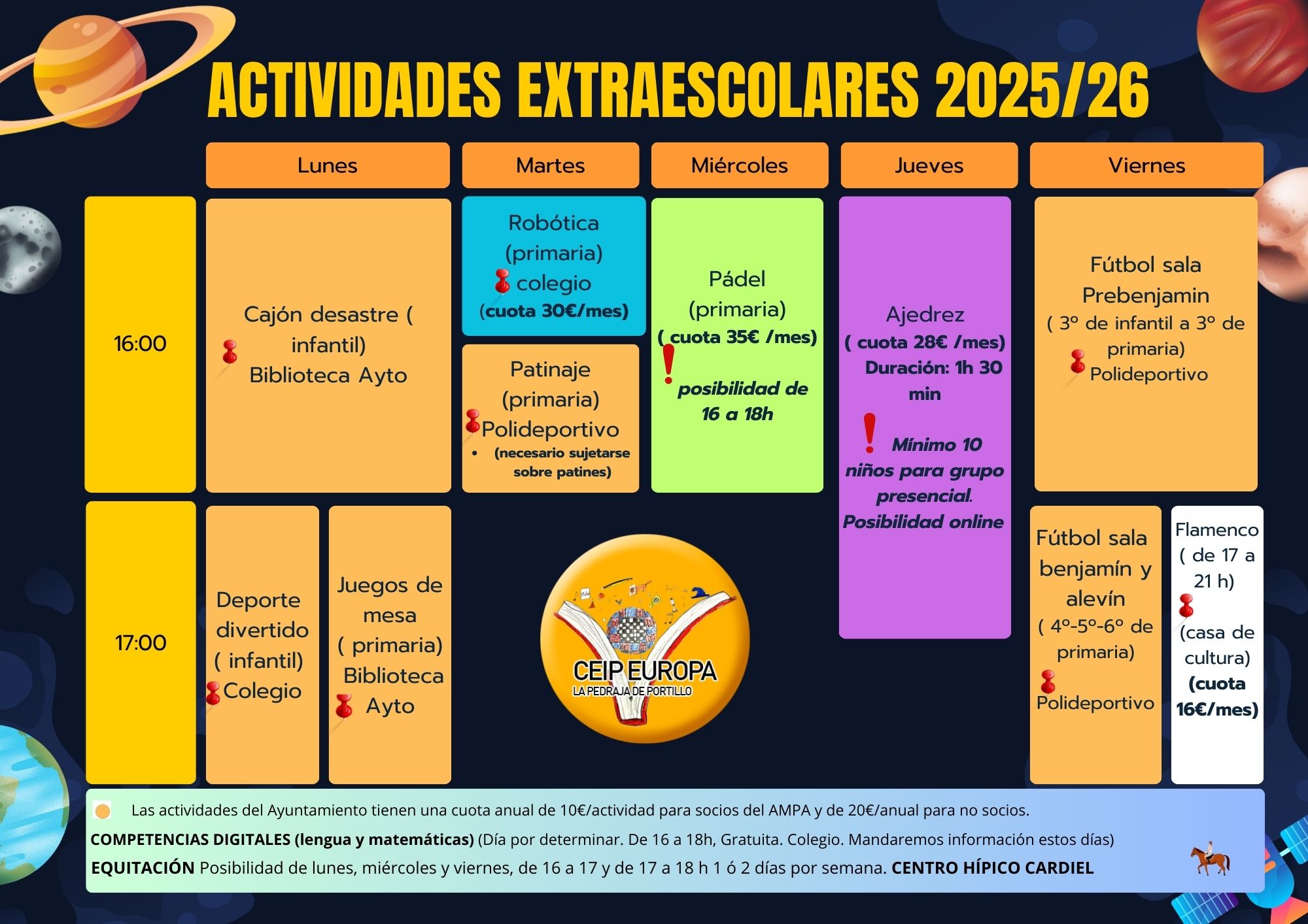 actividades extraescolares curso 2025_26
