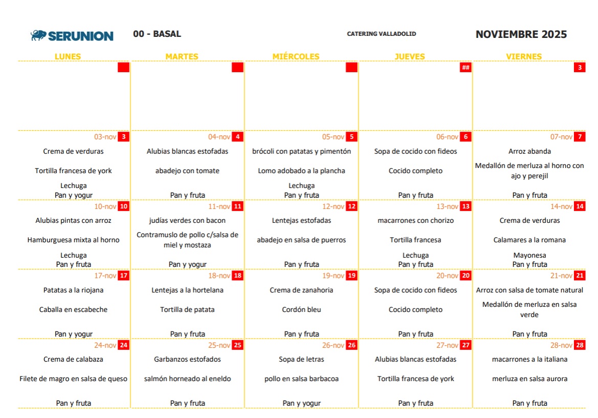 menú noviembre 2025